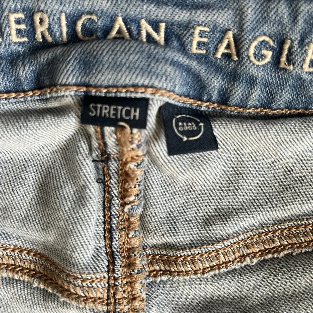 American Eagle Super High-Rise Baggy Wide Leg Jeans Women's Size‎ 10 Light Wash